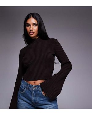 Kaiia Jersey Con Cuello Alto Y Mangas Acampanadas Exclusivo De - Negro