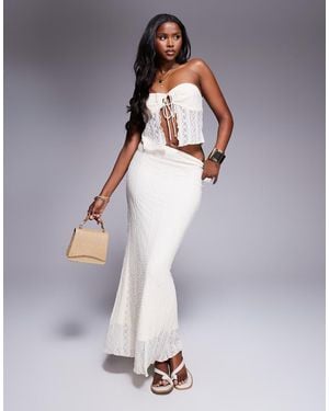 Aria Cove Lace Fishtail Hem Maxi Skirt Co-ord - Grey
