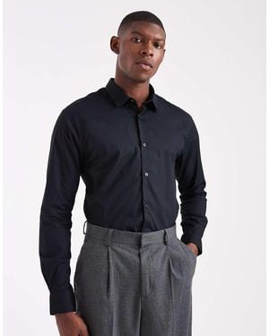 Only & Sons Slim Fit Stretch Poplin Shirt - Blue