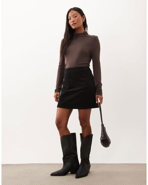 Nobody's Child Petite Russell Cord Front Pocket Detail Mini Skirt - Brown