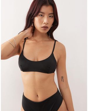 Weekday Mix & Match Scoop Neck Bikini Top - Black