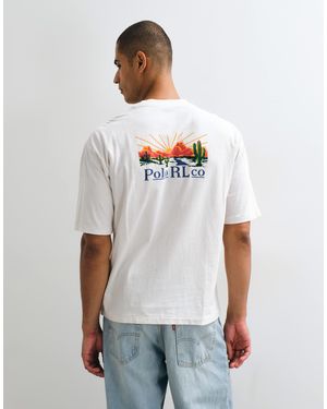 Polo Ralph Lauren T-shirt mit grafikprint auf der rückseite - Weiß