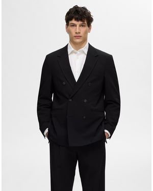 SELECTED Double-Breasted Blazer - Blue