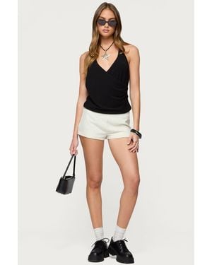 Edikted Annalisa Pinstripe Shorts - White