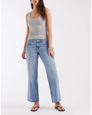 Hollister Low Waist Ripped baggy Jeans - Blue