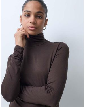 Vero Moda Top Met Col En Lange Mouwen - Zwart