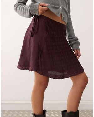 Reclaimed Vintage Wrap Mini Skirt - Natural
