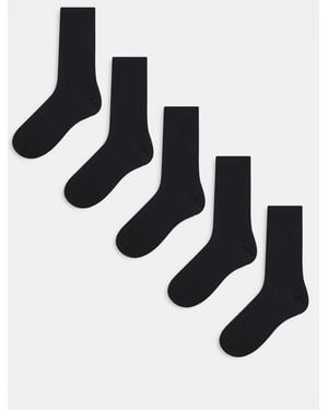 ASOS 5 Pack Cotton Rich Socks - Black