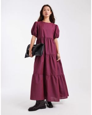 Daisy Street Tiered Maxi Dress - Purple