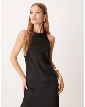 Vila Racer Satin Midaxi Dress - Natural