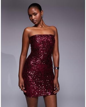 Kaiia Exclusive Bandeau Mini Dress - Red