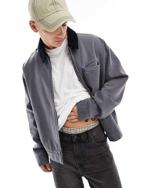 ASOS Giacca Harrington Oversize Slavato Con Colletto - Grigio