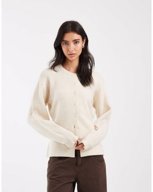 Vero Moda O-neck Cardigan With Cinched Waist - Natural