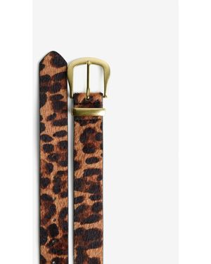 Bershka – gürtel aus kunstleder mit leopardenmuster - Braun