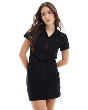 Fred Perry X Amy Winehouse Pocket Detail Pique Dress - Black