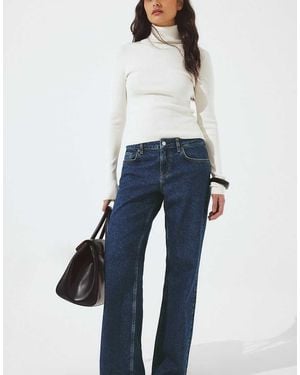 NA-KD Lane Low Waist Jeans - Blue