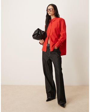 Aware Oversized Fit Work Shirt - Red