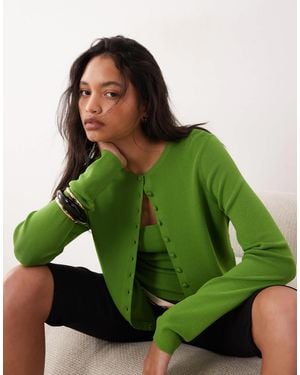 ASOS – strickjacke aus kompaktem material - Grün