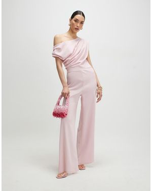 River Island Asymmetric Drape Jumpsuit - Pink