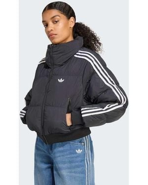 adidas Originals Adicolor Cropped Synthetic Down Puffer - Blue
