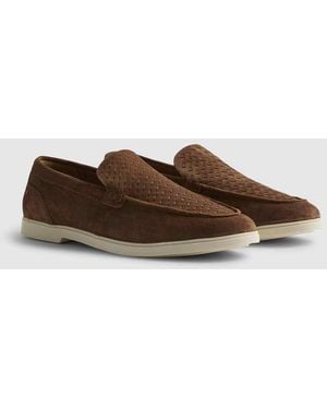 River Island Suede Woven Loafer - Brown