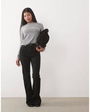 ASOS Asos Design Petite Power Stretch Sculpt Flare Jeans - Black