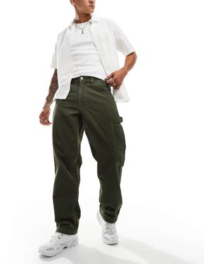 Wrangler – casey jones – workwear – lockere zimmermannshose aus cord - Grün