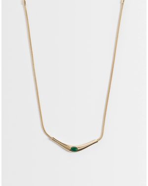 ASOS Necklace With Stone Setting - White