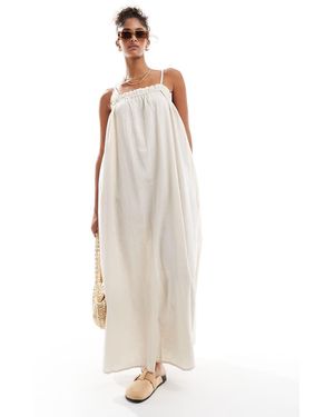 Wednesday's Girl Strappy Maxi Smock Dress - Natural