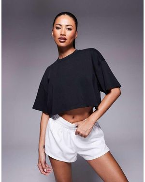 4505 Icon Heavyweight Cotton Cropped T-shirt With Quick Dry Finish - Blue