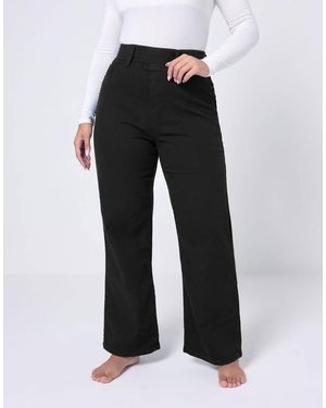 Yours Clothing Wide Leg Jeggings - Black