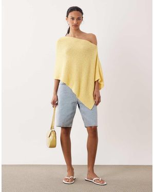 ASOS Gebreide Capetop Met Blote Schouder - Geel