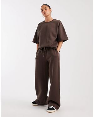 Vero Moda Tie Waist Wide Leg sweatpants Co-ord - Brown