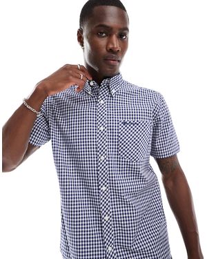 Ben Sherman Short Sleeve Gingham Shirt - Blue