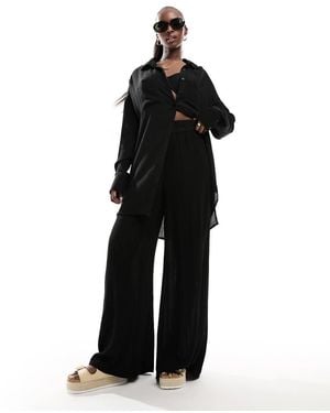 South Beach Southbeach Oversized Beach Trousers - Black