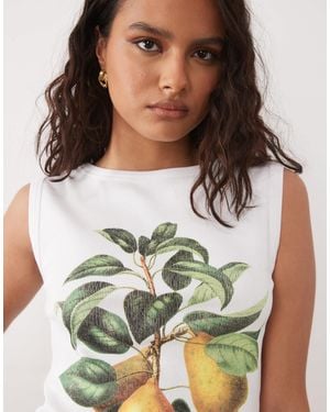 ASOS – geripptes trägertop - Weiß