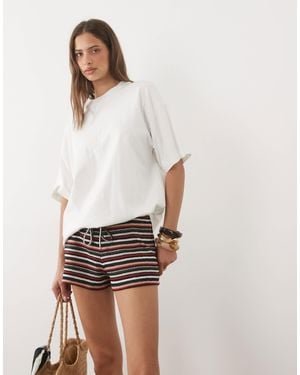 ASOS Jersey Crochet Short Co-ord - White