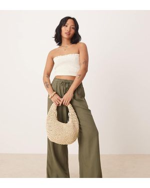 JDY Petite Wide Leg Linen Trouser - Natural