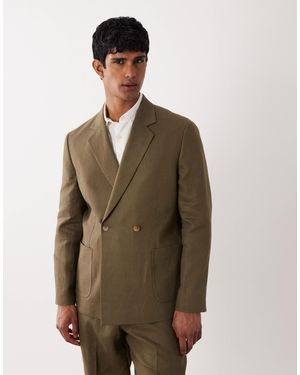 ASOS Premium 100% Linen Regular Suit Jacket - Green