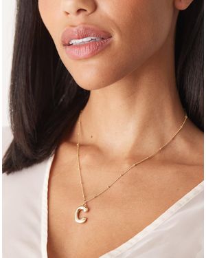 Pieces Collier avec pendentif bombé à initiale c - Neutre
