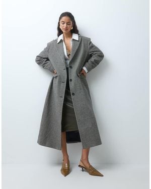 Aria Cove Oversized Blazer Maxi Coat - Grey