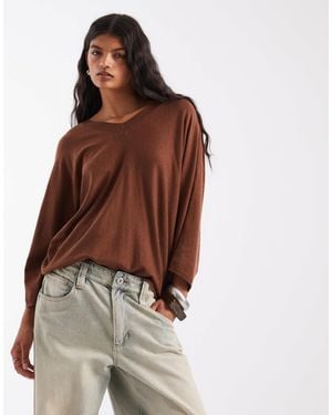 ASOS Strickpullover mit v-ausschnitt - Braun