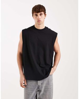 ASOS Camiseta Negra Básica Extragrande Sin Mangas De - Negro
