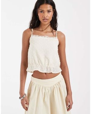 Motel Jetlyn Lace Trim Cami Top - White