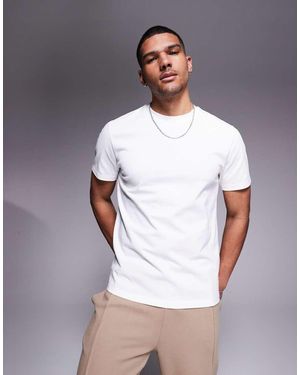 ASOS T-Shirt Premium Girocollo Pesante Da 300 Gsm Bianca - Bianco