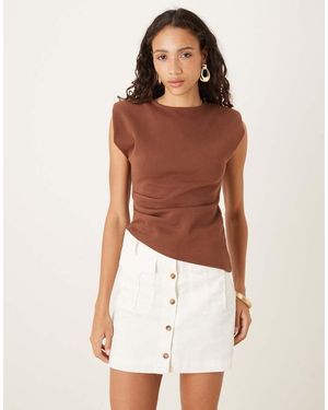 Glamorous Button Front Mini Skirt - White