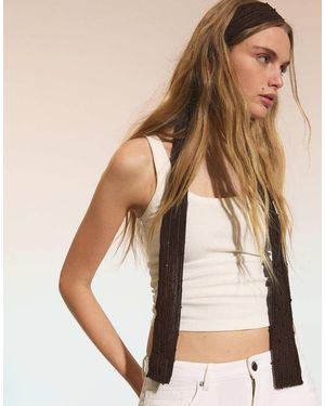 Bershka Sequin Neckerchief - Natural