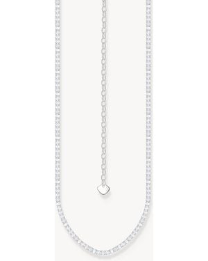 Thomas Sabo Slim Chain Necklace With Stones - White