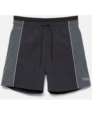 Pull&Bear Boxer Da Bagno Neri A Pannelli - Blu