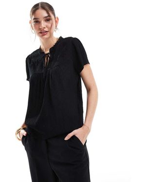 Jdy Eyelet Pussybow Blouse - Black